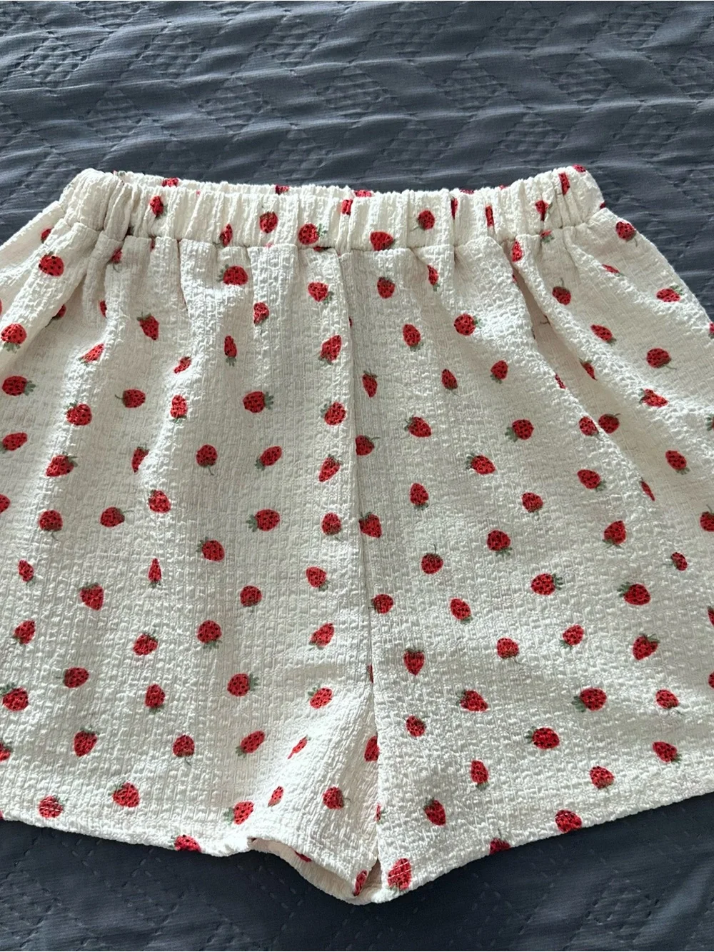 Amy Byer Cream Two-Piece Set with Red Strawberry Dot Print